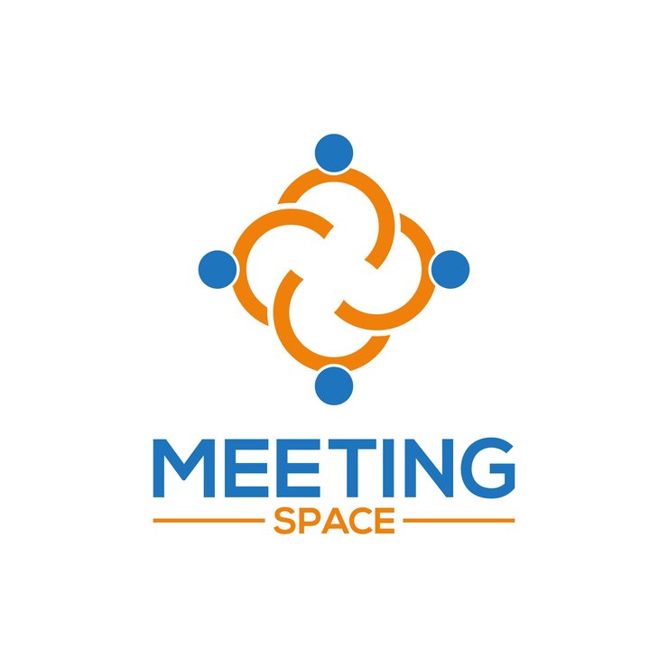 Vetor ícone de design de logotipo de espaço de reunião. símbolo do logotipo do espaço de reunião. ícone de reunião.