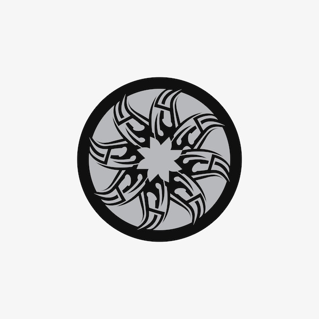 Vetor Ícone de design de logotipo de vetor tribal preto e sinal tribal