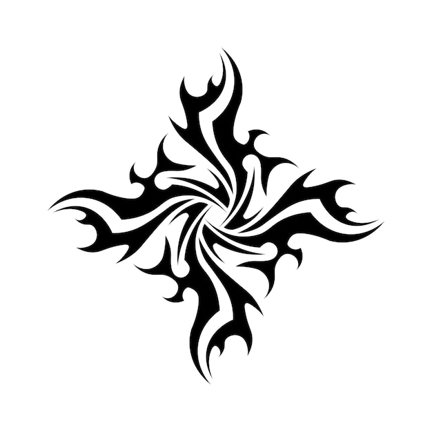 Vetor Ícone de design de logotipo de vetor tribal preto e sinal tribal