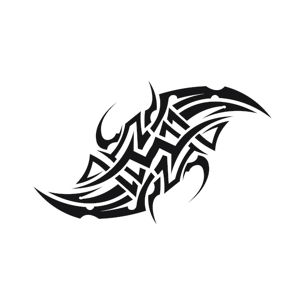 Ícone de design de logotipo de vetor tribal preto e sinal tribal