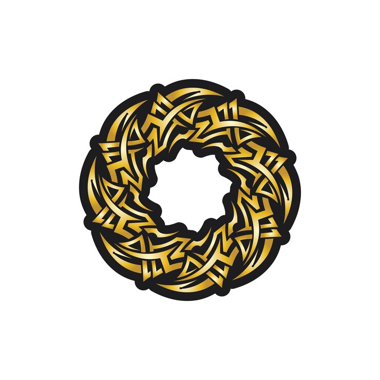 Vetor ícone de design de logotipo de vetor tribal preto e sinal tribal