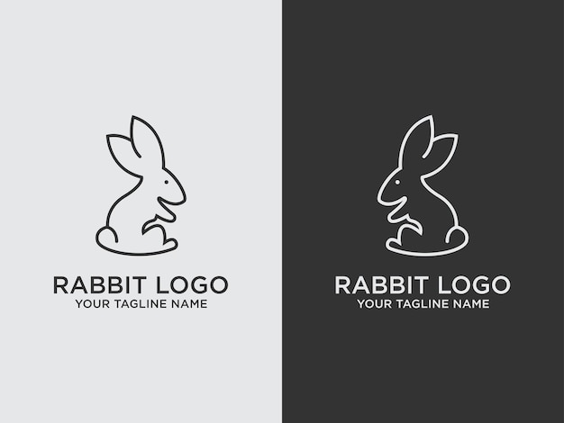 Ícone de design de logotipo modelo de vetor de logotipo de coelho