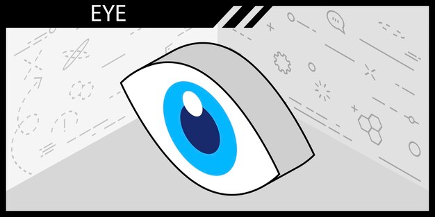 Ícone de design isométrico de olho ilustração em vetor web 3d conceito colorido