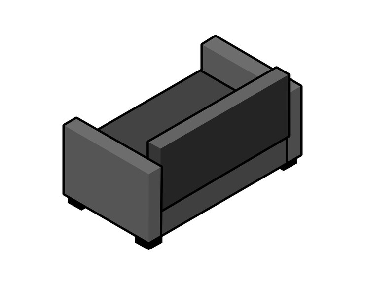 Vetor ícone de design isométrico de sofá vector web ilustração 3d conceito colorido
