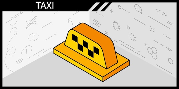 Ícone de design isométrico de táxi vector web ilustração 3d conceito colorido