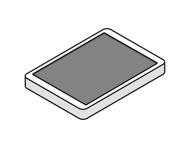 Ícone de design isométrico tablet vector web ilustração 3d conceito colorido