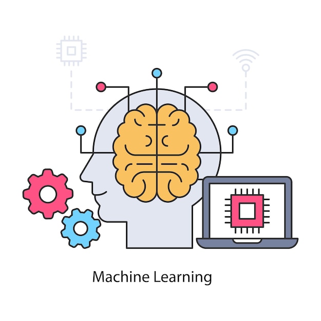 Ícone de design moderno de aprendizado de máquina