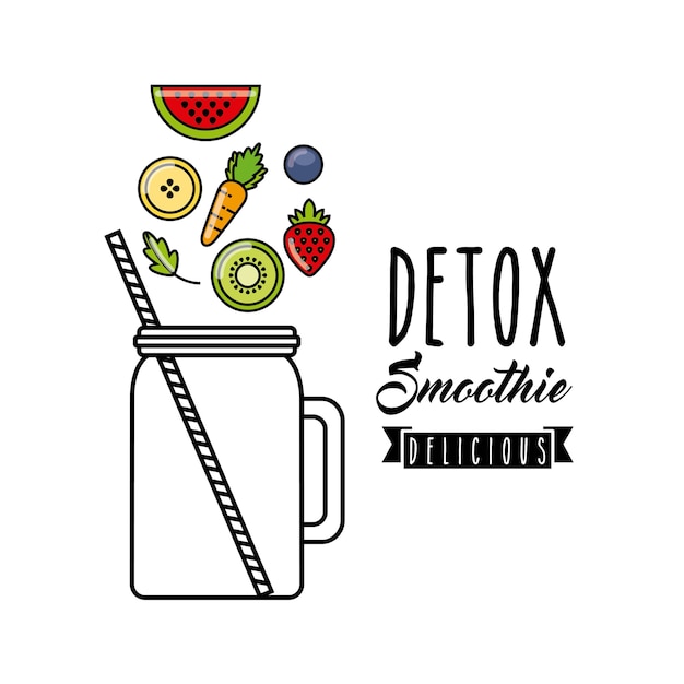 Vetor Ícone de desintoxicação tropical. smoothie e suco de design. gráfico de vetor