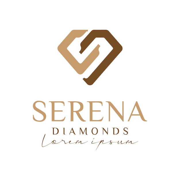 Ícone de diamante com design de vetor de logotipo de letra s