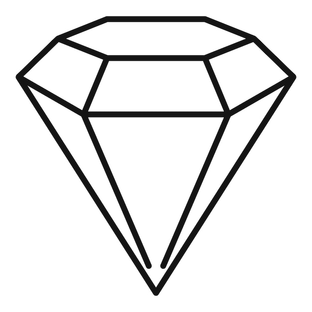 Vetor Ícone de diamante de jogo brilhante contorno ícone vetor de diamante de jogo brilhante para web design isolado em fundo branco