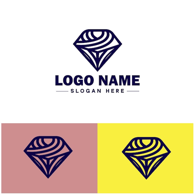 Vetor Ícone de diamante jóias logo moda sinal premium símbolo vetor logotipo