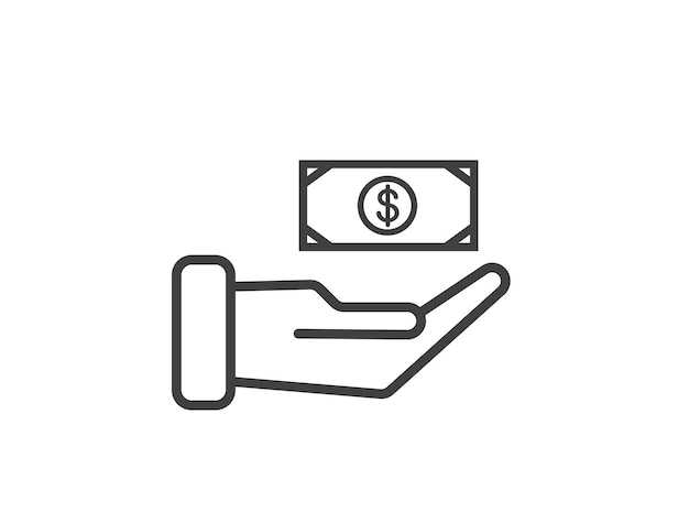 Vetor Ícone de dinheiro na mão economize ícone de dinheiro ilustração vetorial