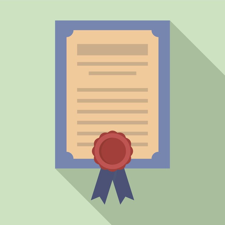 Vetor ícone de diploma de negócios ilustração plana do ícone vetor de diploma de negócios para web design