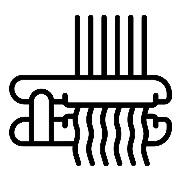 Vetor Ícone de dispositivo de alisamento de cabelo vetor de contorno ferramenta de ferro de salão