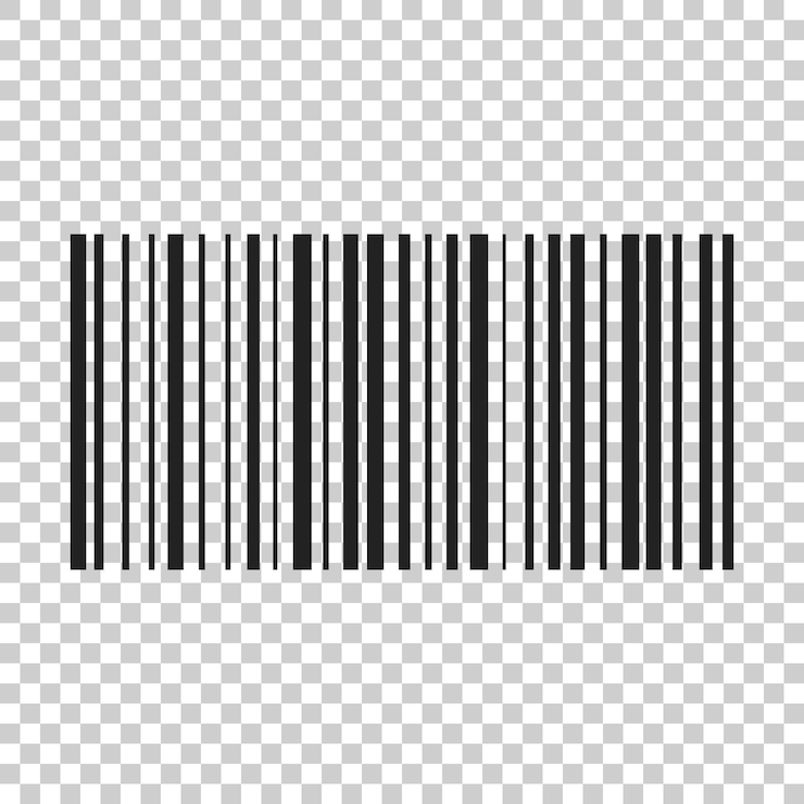 Vetor ícone de distribuição de produtos com código de barras ilustração vetorial em fundo transparente isolado pictograma de código de barras de conceito de negócio