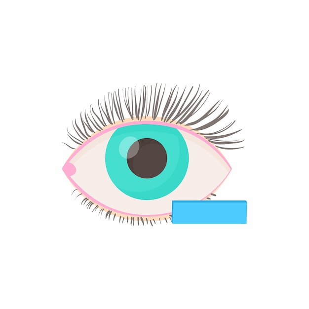 Ícone de distúrbio de visão de miopia em estilo de desenho animado em um fundo branco