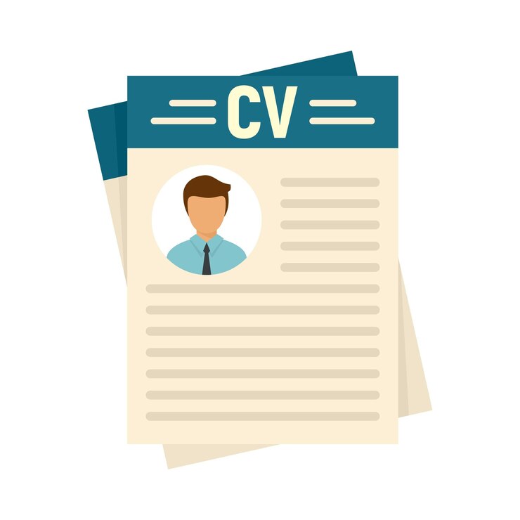 Vetor ícone de documento cv ilustração plana do ícone vetor de documento cv para web design
