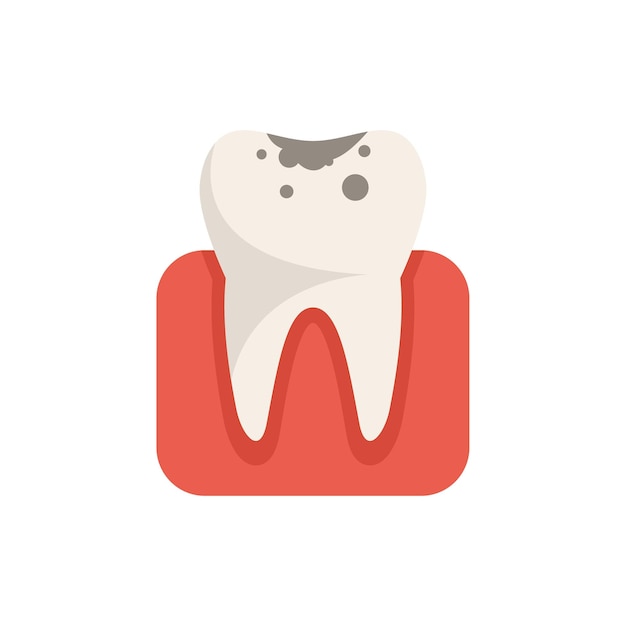 Vetor Ícone de doença dentária vetor plano tonsila da garganta anatomia da boca isolada