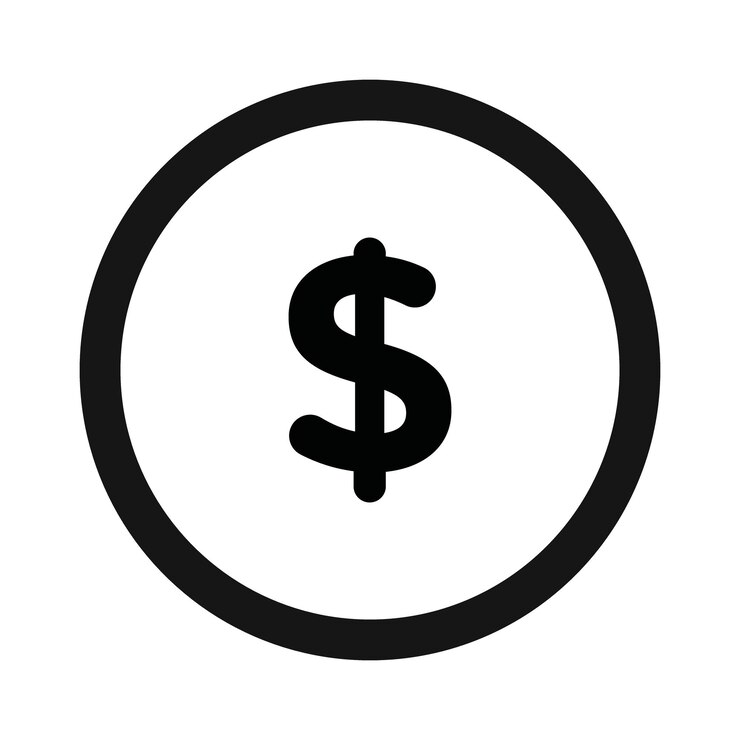 Vetor ícone de dólar logotipo vetorial de arte de linha preta