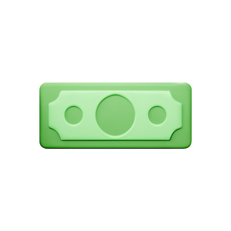 Vetor ícone de dólar verde. finanças e objeto de negócios - fatura de papel. dinheiro dos desenhos animados isolado no fundo branco. ilustração vetorial