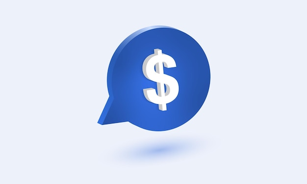 ícone de dólar vetorial ilustração de design 3D