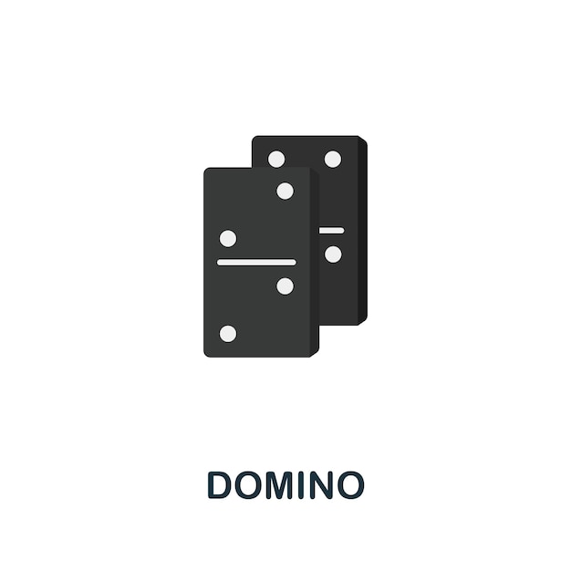 Ícone de dominó elemento de sinal plano da coleção de jogos de mesa ícone de dominó criativo para infográficos de modelos de web design e muito mais