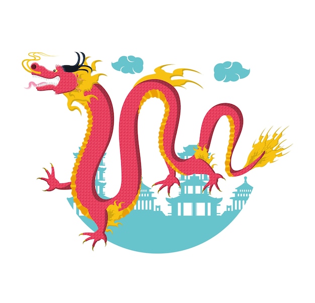 Ícone de dragão de cultura chinesa