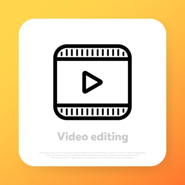 Ícone de edição de vídeo. conceito de produção de vídeo. ícone de linha vetorial para negócios e publicidade