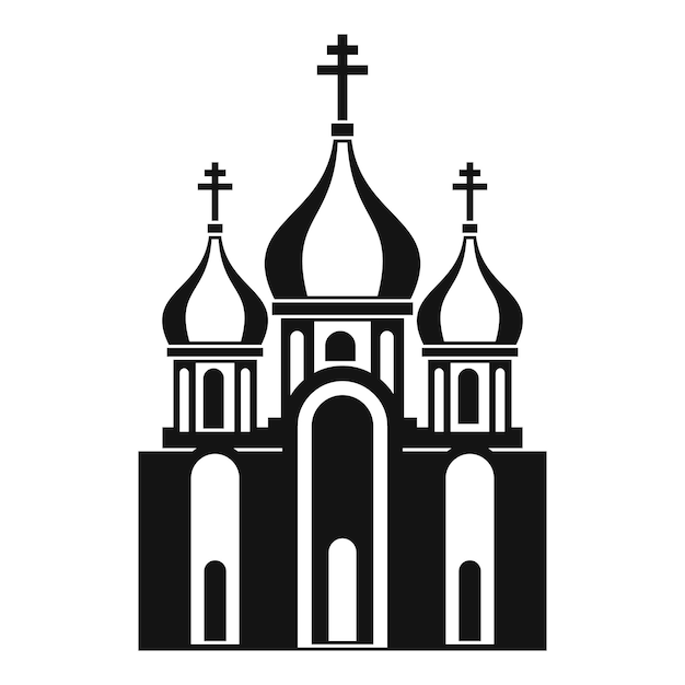 Ícone de edifício da igreja em estilo simples em uma ilustração vetorial de fundo branco