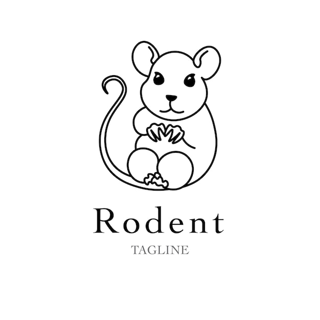 Ícone de elemento gráfico de mouse de ilustração simples de logotipo de rato