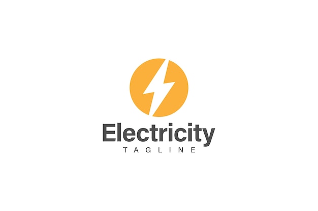 Ícone de eletricidade ou vetor de design de logotipo