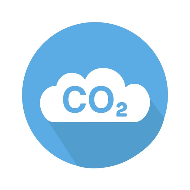 Vetor Ícone de emissões de dióxido de carbono de co2 no fundo branco