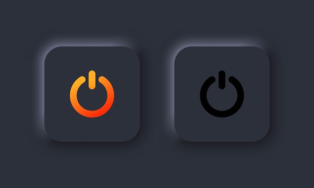 Ícone de energia no estilo neumorfismo. ligar e desligar a interface do usuário. ui ux neumórfico