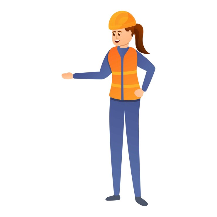 Vetor ícone de engenheira de construção feminina ícone vetorial de engenheiro de construção feminino para design web isolado em fundo branco