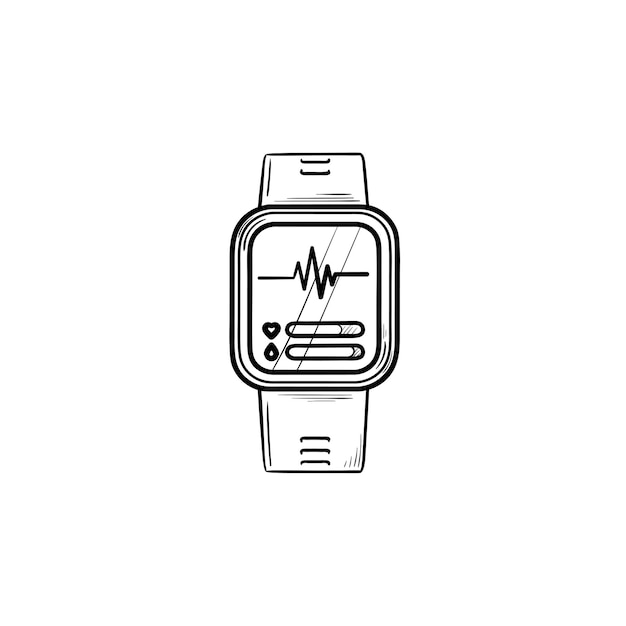 ícone de cor do smartwatch. relógio de pulso digital. mão instalando o  aplicativo de relógio inteligente. ilustração vetorial isolada 7318527  Vetor no Vecteezy