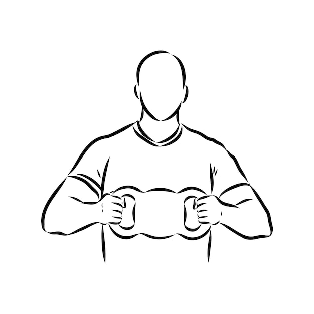 Ícone de esboço vetorial de kettlebell isolado no fundo ícone de kettlebells desenhado à mão