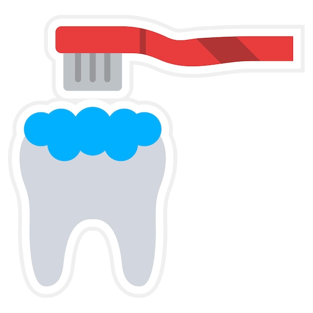 Vetor Ícone de escovação dos dentes