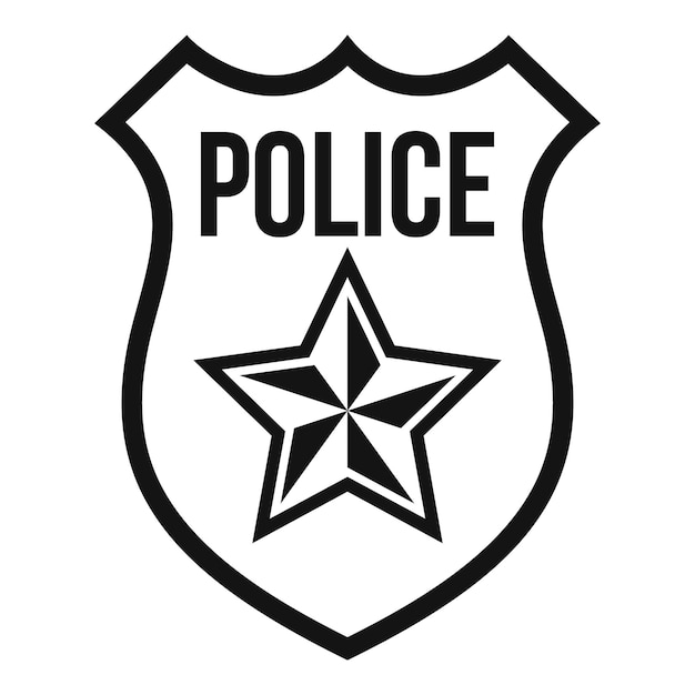 Ícone de escudo de ouro da polícia simples ilustração do ícone vetor de escudo de ouro da polícia para web design isolado em fundo branco
