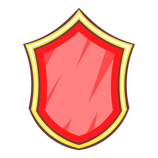 Vetor Ícone de escudo de proteção de segurança vermelho ilustração de desenho animado de ícone vetorial de escuto de segurança vermelha para a web