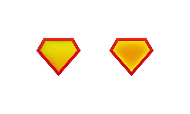 Ícone de escudo do super-homem de layouts com sombra. maquetes de rótulo de super-herói. vetor em fundo branco isolado. eps 10.