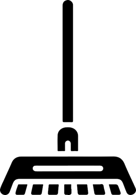 Vetor Ícone de esfregão de chão mínimo símbolo ilustração plana silhueta de cor preta fundo branco 23