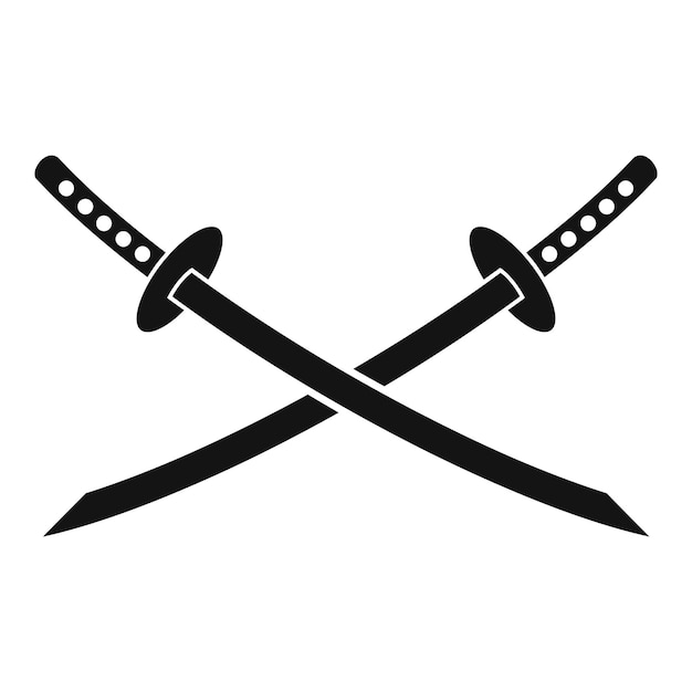 Vetor Ícone de espadas samurai simples ilustração de ícone vetorial de espadas samurai para web design isolado em fundo branco