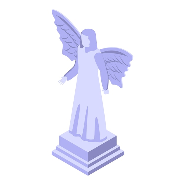 Vetor Ícone de estátua de anjo isométrico do ícone vetorial de estátua de anjo para web design isolado em fundo branco
