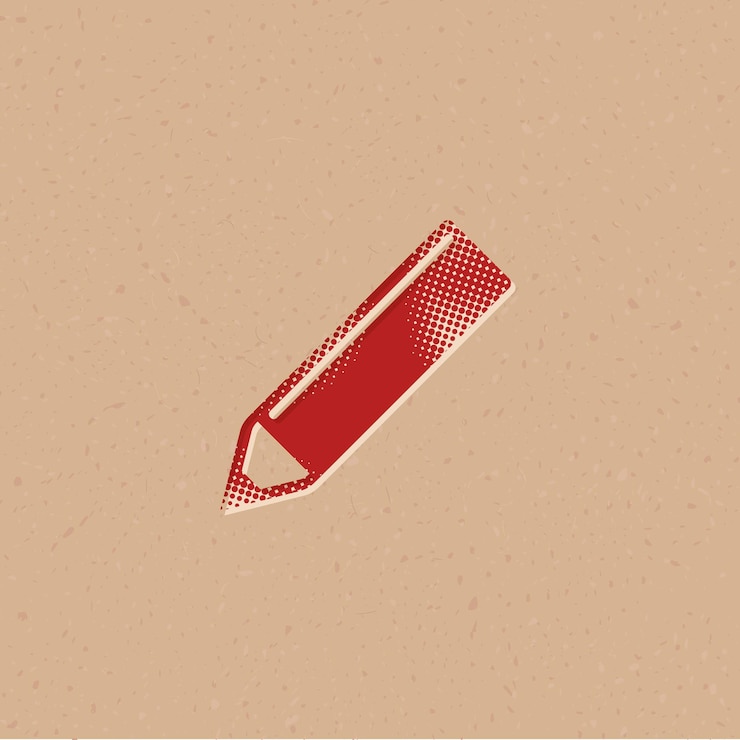 Vetor ícone de estilo de meio-tom de lápis com ilustração vetorial de fundo grunge