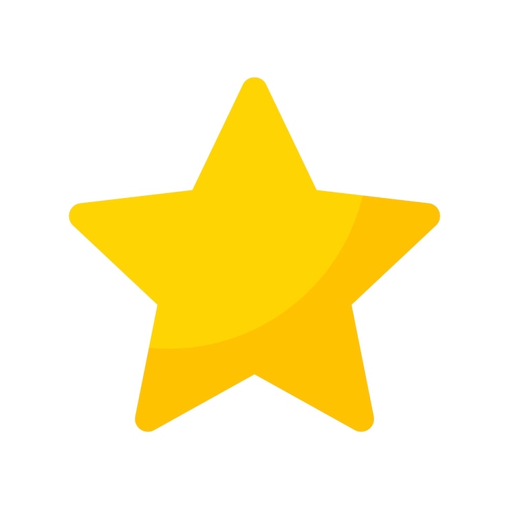 Vetor ícone de estrela amarelo de moda em fundo branco ilustração vetorial isolada