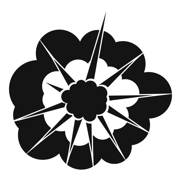 Ícone de explosão nublada Ilustração simples de ícone de vetor de explosão Nublada para a web