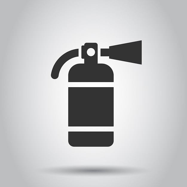 Ícone de extintor em estilo plano ilustração vetorial de proteção contra incêndio em fundo branco isolado conceito de negócio de emergência