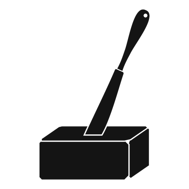 Vetor Ícone de faca em manteiga ilustração simples de faca em icona vetorial de manteiga para design web isolada em fundo branco