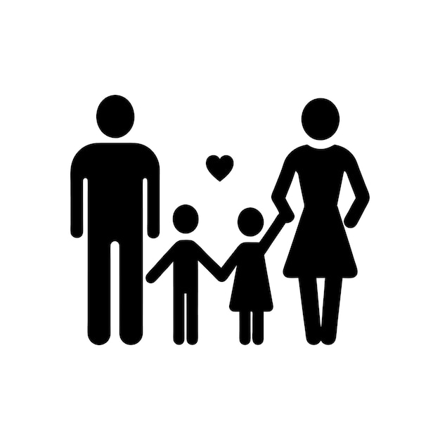 Ícone de família mostrando amor, unidade e felicidade juntos