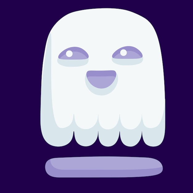 Vetor Ícone de fantasma engraçado isolado de halloween em personagens de elemento de design de halloween vetor em estilo simples